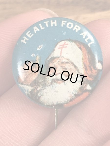 30〜40年代頃の総主教クロスのサンタクロースのビンテージの缶バッジ