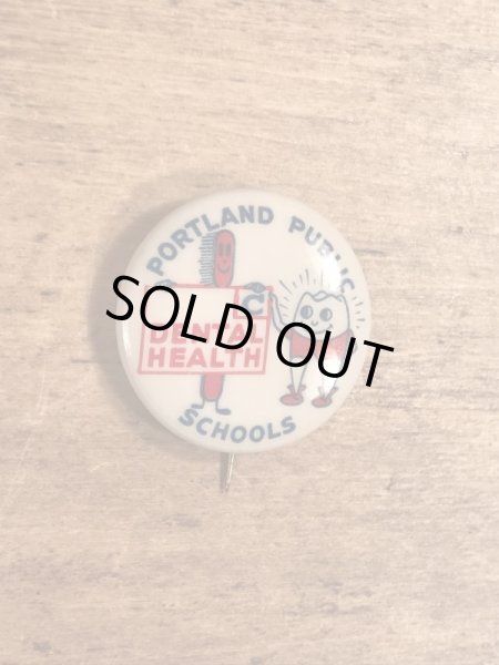 40年代頃のDental Health Public Schoolsのビンテージの缶バッジ