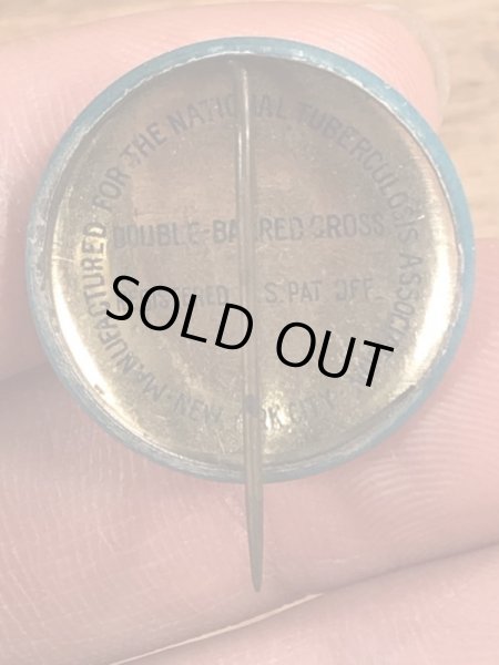 30〜40’sの総主教クロスのサンタクロースのヴィンテージの缶バッチ