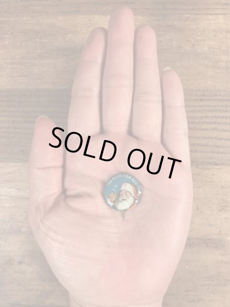 30〜40’sの総主教クロスのサンタクロースのヴィンテージの缶バッチ