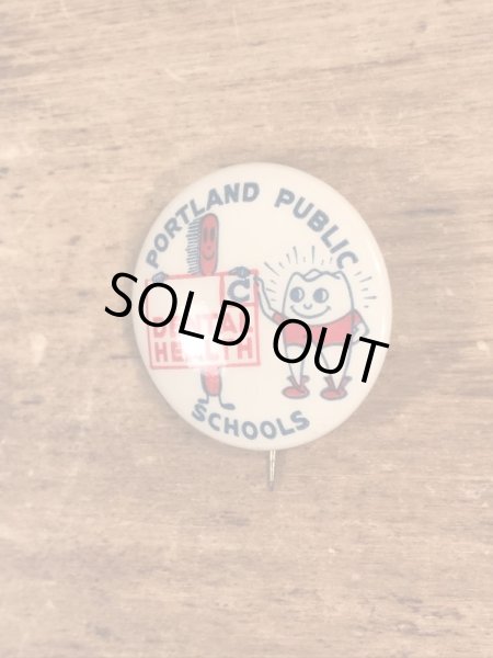 40’s頃のDental Health Public Schoolsのヴィンテージの缶バッチ