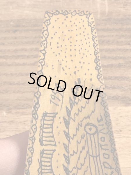 50年代頃のハンドペイントのウッド製のビンテージのシューホーン