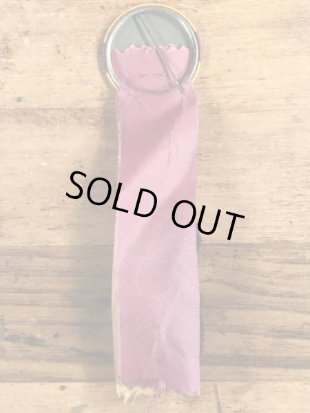 50’s頃のラビットフットのヴィンテージの缶バッチ付きのキーホルダー