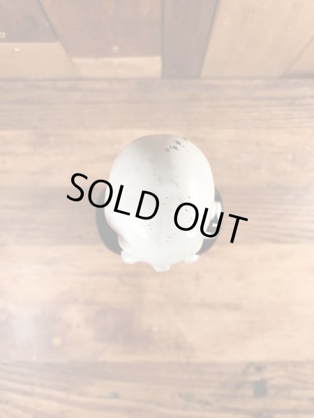 50年代頃の陶器製のスカルのビンテージのデカンタボトル