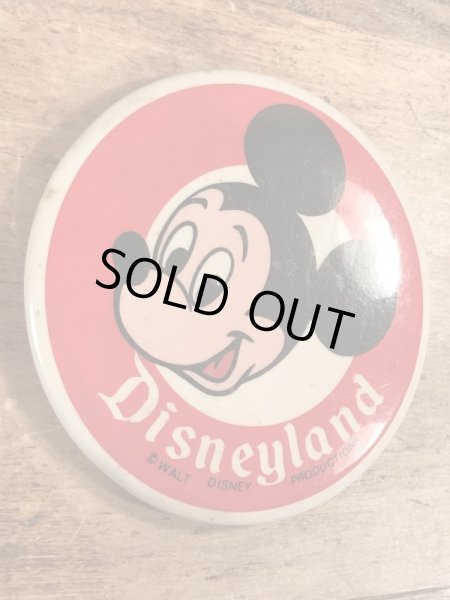 70年代頃のディズニーランドのミッキーマウスのビンテージの缶バッジ