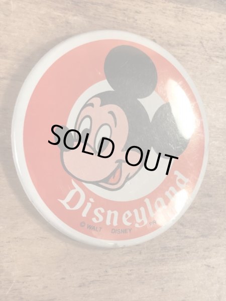 70年代頃のディズニーランドのミッキーマウスのビンテージの缶バッジ