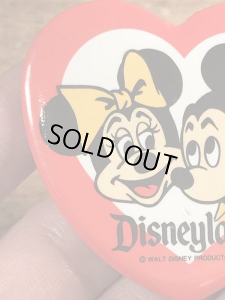 70年代頃のディズニーのミッキー＆ミニーマウスのビンテージの缶バッジ