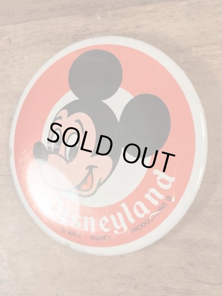 70’sのディズニーランドのミッキーマウスのヴィンテージの缶バッチ