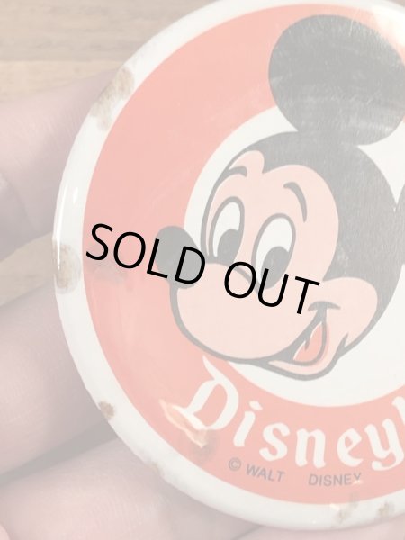 70年代頃のディズニーランドのミッキーマウスのビンテージの缶バッジ