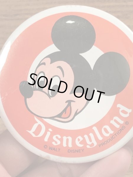 70年代頃のディズニーランドのミッキーマウスのビンテージの缶バッジ
