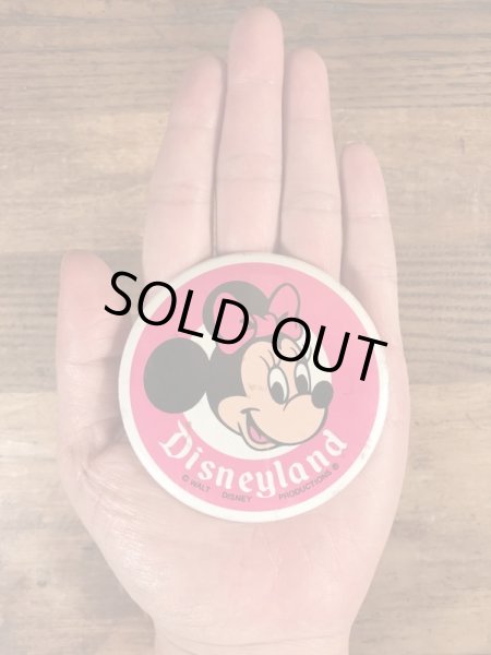 70年代頃のディズニーランドのミニーマウスのビンテージの缶バッジ