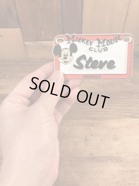 70年代頃のディズニーのミッキーマウスクラブのビンテージのライセンスプレート