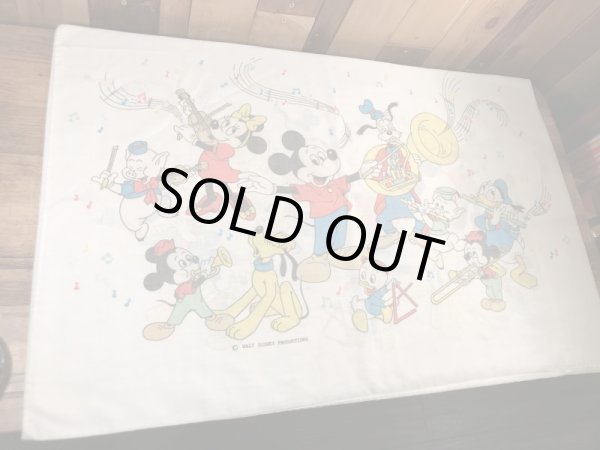 70年代頃のディズニーのミッキーマウスマーチのビンテージのピローケース