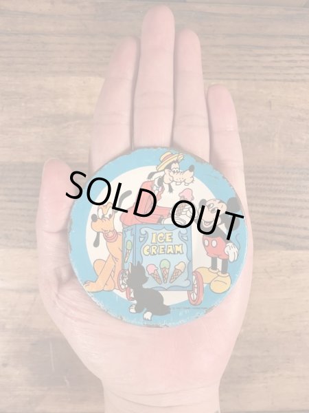 60〜70’sのディズニーのアイスクリームの絵柄のヴィンテージのメタルディッシュ