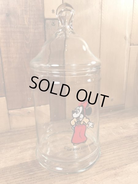 70年代頃のディズニーのミニーマウスが描かれたビンテージのキャンディジャー