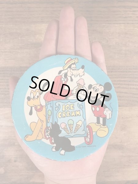 60〜70’sのミッキーマウスのアイスクリームショップが描かれたヴィンテージのメタルディッシュ