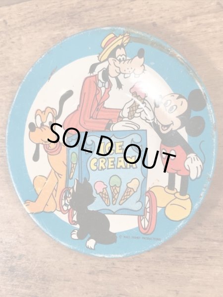 60〜70’sのグーフィーなどのディズニーキャラクターが描かれたヴィンテージのメタルディッシュ