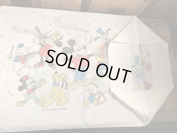 70年代頃のディズニーのミッキーマウスマーチのビンテージのピローケース