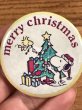 80年代頃のクリスマスのスヌーピーとウッドストックのビンテージの缶バッジ