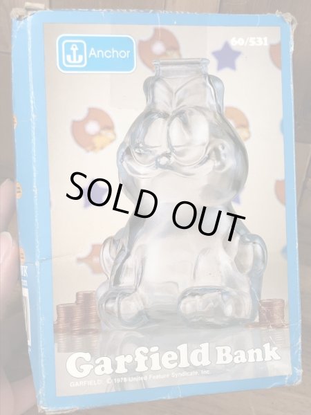 80年代頃のアンカーホッキング社製のガーフィールドのビンテージの貯金箱