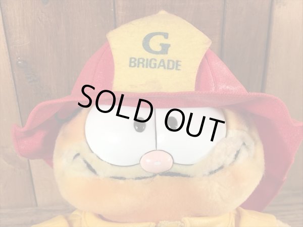 80年代頃の消防団のガーフィールドのビンテージのぬいぐるみ