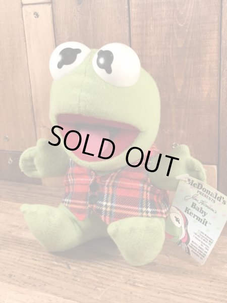 80’sのベイビーマペッツのカーミットのヴィンテージのプラッシュドール