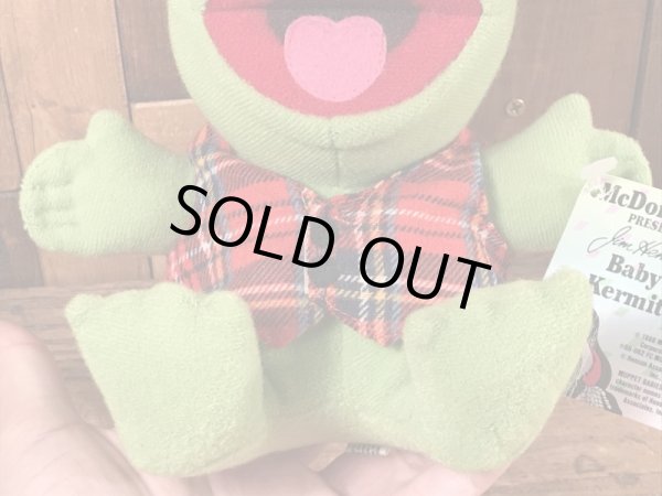 80’sのベイビーマペッツのカーミットのヴィンテージのプラッシュドール