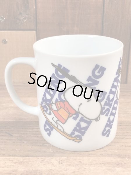 70’sの陶器製のスヌーピーのヴィンテージのマグカップ