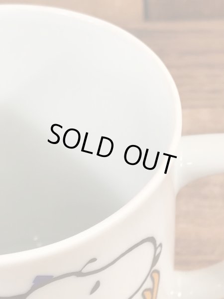 70’sの陶器製のスヌーピーのヴィンテージのマグカップ