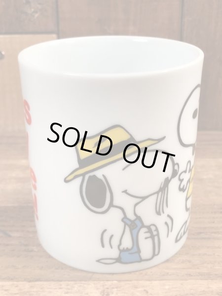 70’sのスヌーピーのヴィンテージのセラミックマグ