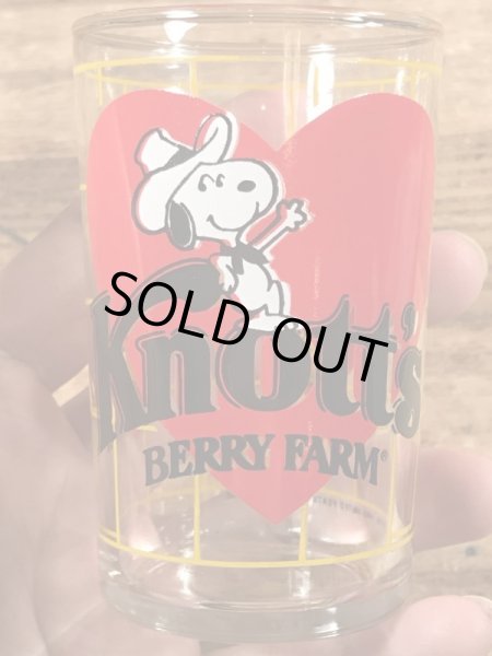 80年代頃のナッツベリーファームのスヌーピーのビンテージのグラス