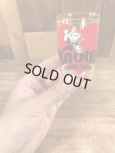 80’sのKnott's Berry Farmのスヌーピーのヴィンテージのグラスコップ