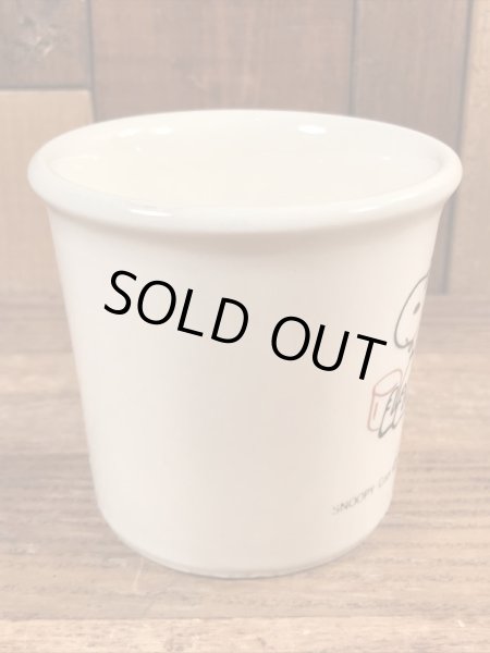 70’sの陶器製のスヌーピーのヴィンテージのマグカップ