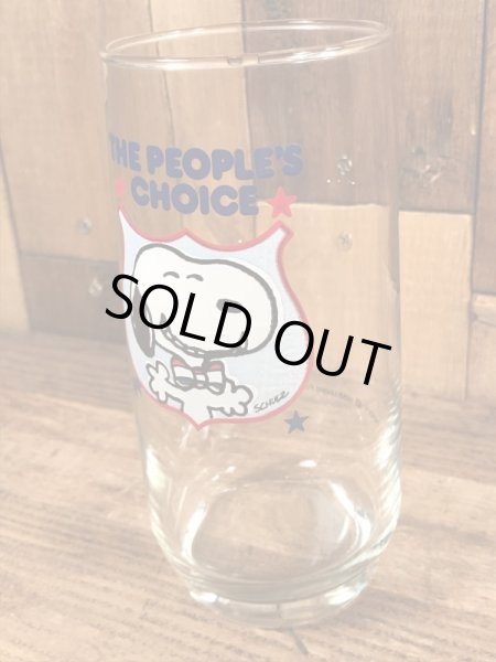 80年代頃のアンカーホッキング社製のスヌーピーのヴィンテージのガラスコップ