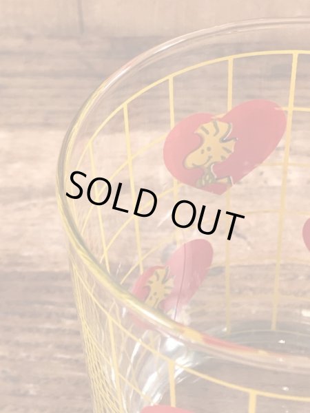 80年代頃のナッツベリーファームのスヌーピーのビンテージのグラスコップ