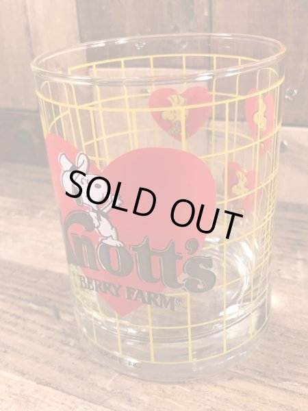 80’sのナッツベリーファームのスヌーピーのヴィンテージのガラスコップ