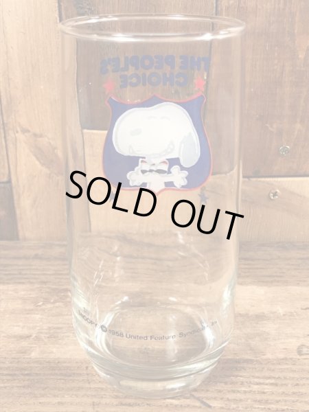 80年代頃のアンカーホッキング社製のスヌーピーのヴィンテージのガラスコップ