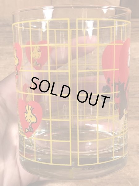 80’sのナッツベリーファームのスヌーピーのヴィンテージのガラスコップ