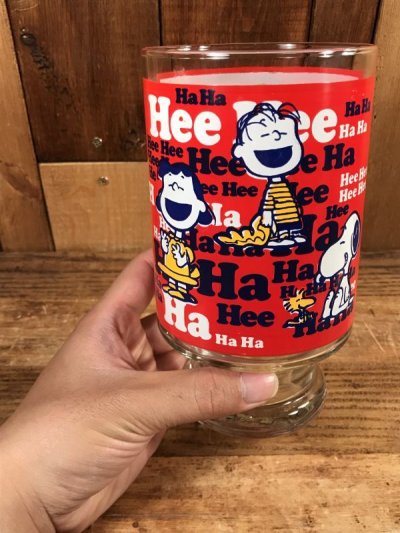 画像3: Peanuts Snoopy “Ha Ha Hee Hee” Big Glass　スヌーピー　ビンテージ　ビッググラス　70年代