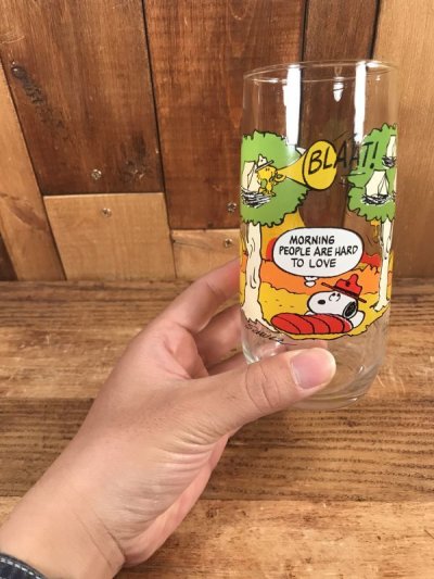 画像3: McDonald's Camp Snoopy Collection “Morning People...” Glass　スヌーピー　ビンテージ　グラスコップ　80年代