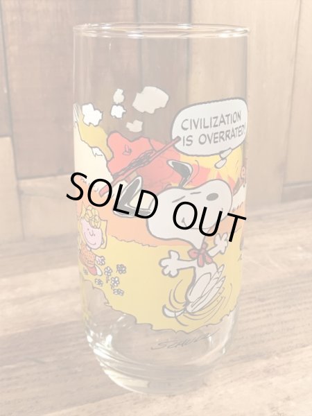 80年代頃のスヌーピーのビンテージのグラスタンブラー