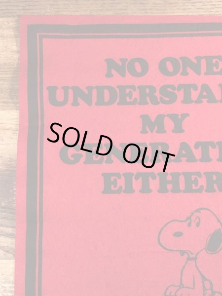 70年代頃のスヌーピーのビンテージのフェルトバナー