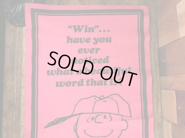 70年代頃のスヌーピーのチャーリーブラウンのビンテージのフェルトバナー