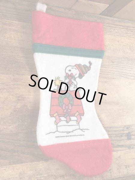 70〜80年代頃のクリスマスのスヌーピーのビンテージの靴下