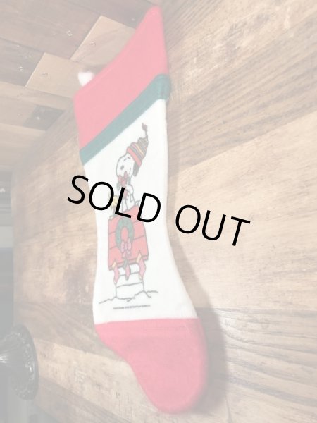 70〜80年代頃のクリスマスのスヌーピーのビンテージの靴下