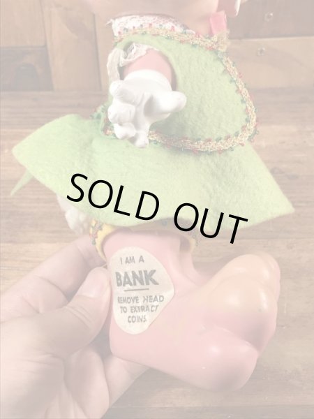 70’sのロイデス社製のウサギのヴィンテージの貯金箱フィギュア