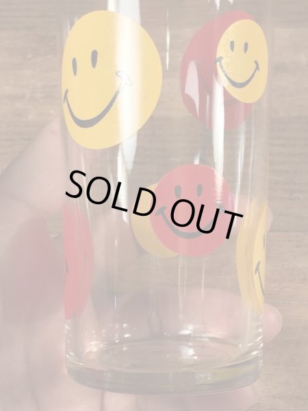 70’sのスマイルフェイスのヴィンテージのガラスコップ