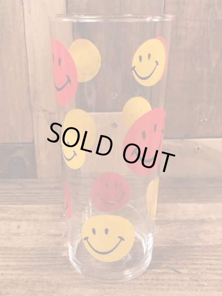 70’sのスマイルフェイスのヴィンテージのガラスコップ