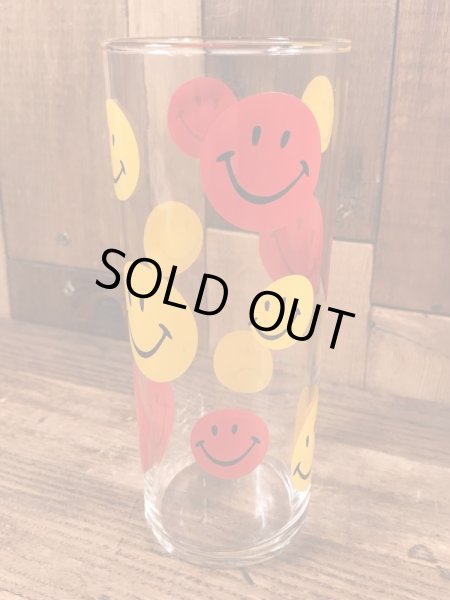 70’sのスマイルフェイスのヴィンテージのガラスコップ