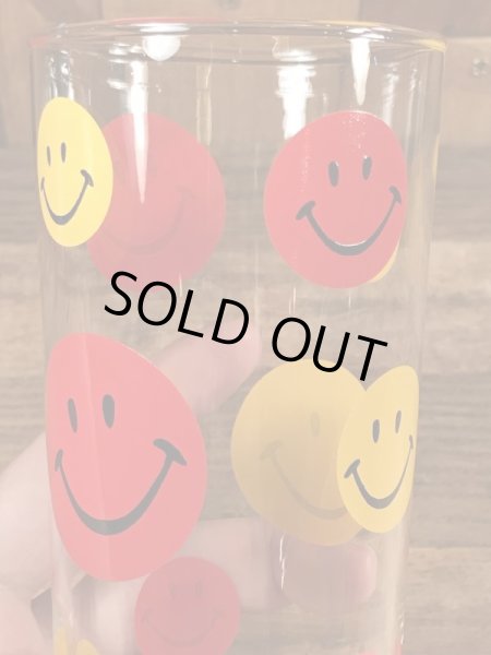 70年代頃のスマイルフェイスのビンテージのグラスコップ